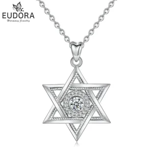 Davidstern, Hexagramm mit funkelnden Zirkonia | 925 Anhänger brand: Eudora