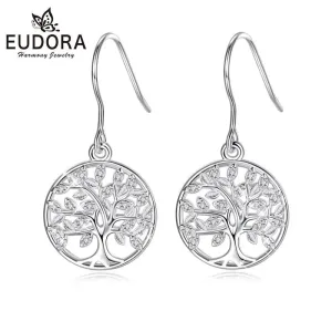 Funkelnde Lebensbaum Ohrringe mit Zirkonia | 925 Ohrhänger
