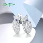 Vogel Klappcreolen, glitzernder Kakadu aus Zirkonia | 925 Silber Ohrringe brand: Santuzza