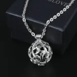 18mm Klangkugel – Versilberter keltischer Kugel-Knoten mit Halskette 76cm | Engelsrufer & Bolas brand: Eudora