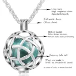 18mm Klangkugel – Versilberter keltischer Kugel-Knoten mit Halskette 76cm | Engelsrufer & Bolas brand: Eudora