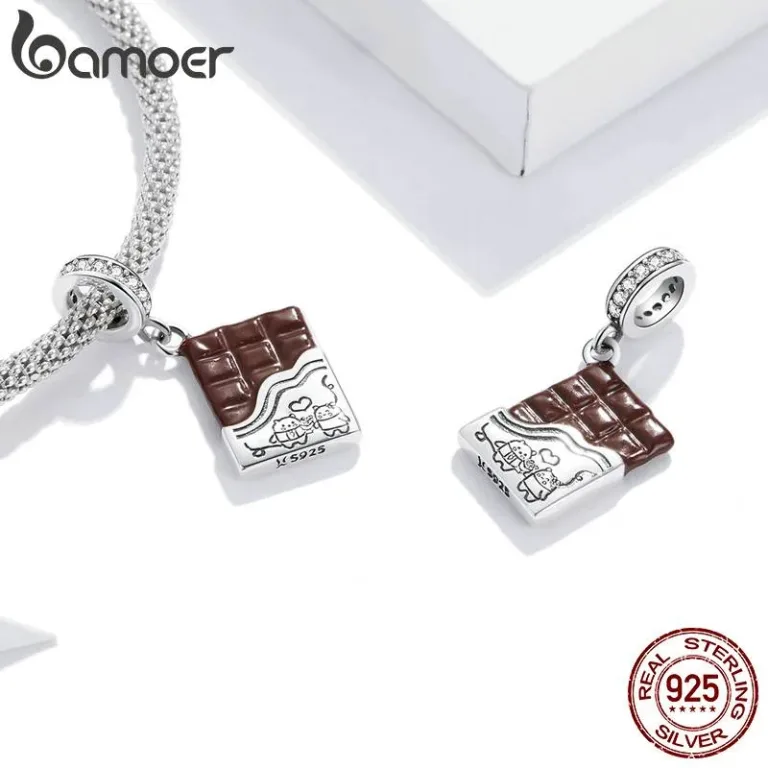 Schokolade! Emaillierter Dangle-Anhänger für Feinschmecker, 3D | 925 Silber Beads & Charms brand: Bamoer