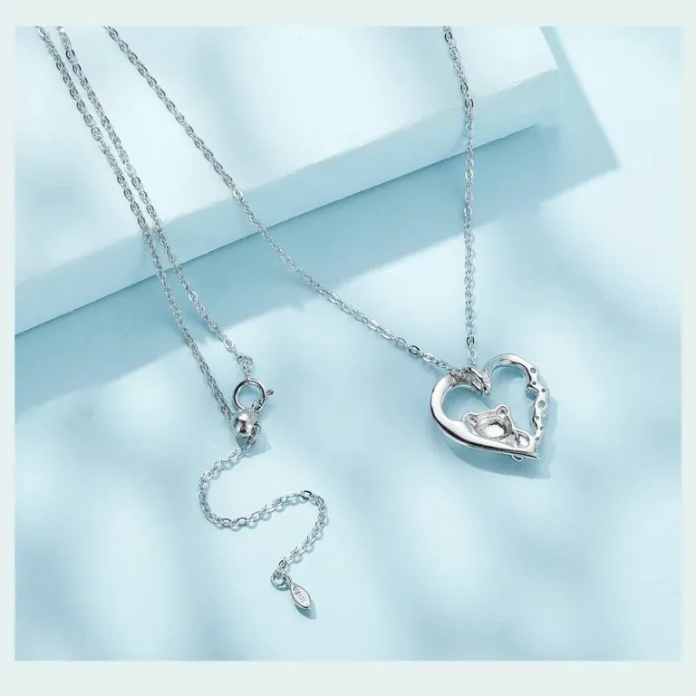 Niedliche Halskette mit Baby-Panda im Zirkonia-Herz | 925 Silber Anhänger brand: Bamoer