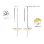 Durchzieher-Ohrhänger, teilvergoldete Schmetterlinge | 925 Silber Ohrringe brand: Lotus Fun