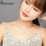 Double Layer Halskette mit Herz und Zirkonia-Kreuz | 925 Silber Kette brand: Bamoer