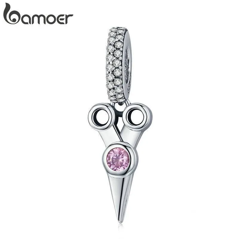 Friseurschere, eine funkelnde Schere als Charm fürs Bettelarmband | 925 Silber Dangle Beads Friseurschere, eine funkelnde Schere als Charm fürs Bettelarmband | 925 Silber Dangle Beads brand: Bamoer