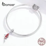 Glückskarpfen, Rot-silberner japanischer Koi als Dangle Charm | 925 Silber Beads brand: Bamoer