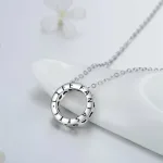 Schmuckset aus oxidierten Zirkonia-Kreisen, Halskette und Ohrstecker | 925 Silber Schmuck-Sets brand: Modian