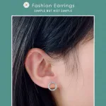 Schmuckset aus oxidierten Zirkonia-Kreisen, Halskette und Ohrstecker | 925 Silber Schmuck-Sets brand: Modian