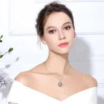 Feurige Perlmutt Sonne im offenen Mond | 925 Vintage Silber Anhänger ・thema: Mystik