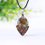 Lebensbaum Orgon Anhänger mit Tigerauge und Apatit | Orgonit Halsketten brand: OneQuarter