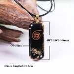 Schwarzer Orgon Anhänger mit Kupfer-Spirale und Elefant | Orgonit Schmuck brand: OneQuarter