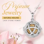 20mm Keltischer Knoten mit 5 Lava-Kugeln als Diffuser Halskette | Aromatherapie Schmuck brand: Eudora