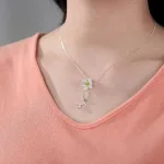 Bewegliche Blume, 3D Lotusblume als elegante Halskette, teilvergoldet | 925 Silber Anhänger brand: Lotus Fun