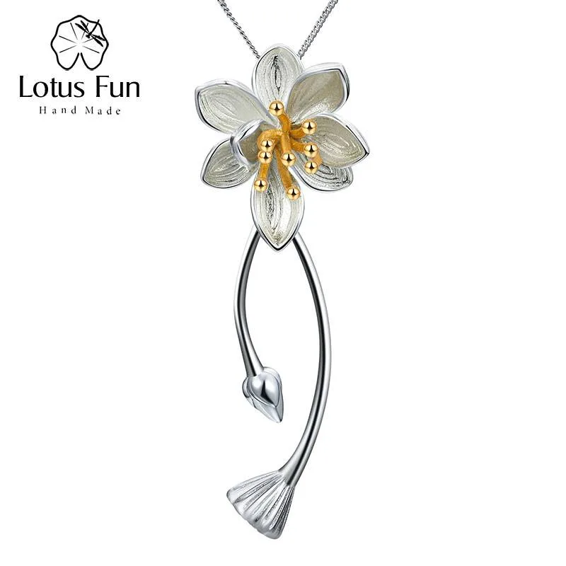 Bewegliche Blume, 3D Lotusblume als elegante Halskette, teilvergoldet | 925 Silber Anhänger Bewegliche Blume, 3D Lotusblume als elegante Halskette, teilvergoldet | 925 Silber Anhänger brand: Lotus Fun