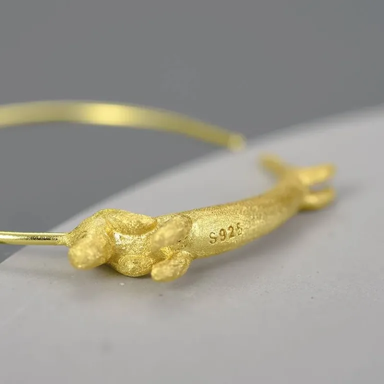 Dackel Creolen! Spiral Ohrhänger mit Dackel, Fliegender Hund | 925 Silber Ohrringe brand: Lotus Fun