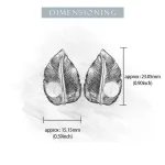 Große breite Blatt Ohrstecker mit Süßwasser Perle und Goldader | 925 Silber Ohrringe brand: Lotus Fun