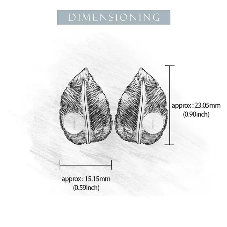 Große breite Blatt Ohrstecker mit Süßwasser Perle und Goldader | 925 Silber Ohrringe brand: Lotus Fun