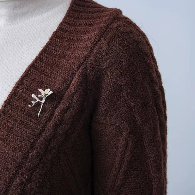 Kleine Blumen-Brosche (Freesie) in Gold oder Silber, Blüten Pin | 925 Silber Brosche brand: Lotus Fun