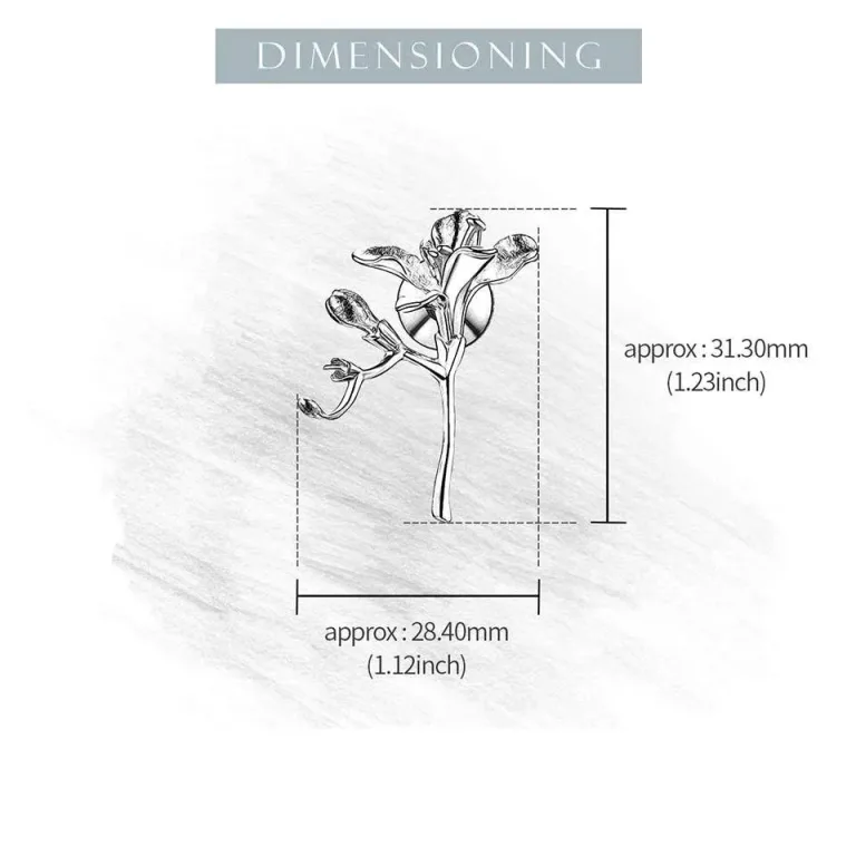 Kleine Blumen-Brosche (Freesie) in Gold oder Silber, Blüten Pin | 925 Silber Brosche brand: Lotus Fun