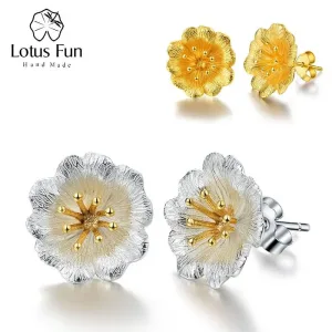 Lebendige Blüten Ohrstecker in Gold oder Silber, große Blumen | 925 Silber Ohrringe brand: Lotus Fun