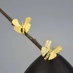 Lebendige Ginkgo Schmetterlinge, vergoldete und mattierte Ohrstecker | 925 Silber Ohrringe brand: Lotus Fun