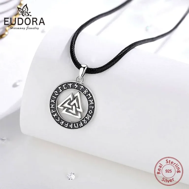 Runen-Schmuck, Odins Knoten “Valknut” oder “Hrungnir-Herz” | 925 Silber Anhänger brand: Eudora