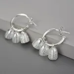 Silberne Halbcreolen mit Fisch Glocken, Ethno Tribal Ohrringe | 925 Silber Ohrstecker brand: Lotus Fun