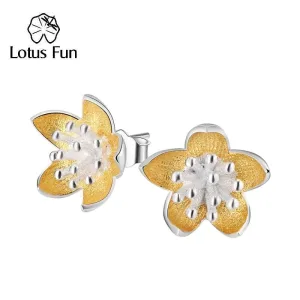 Zauberhafte Blüten-Ohrstecker, 18k-vergoldete 3D Blumen | 925 Silber Ohrringe brand: Lotus Fun