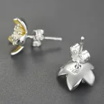Zauberhafte Blüten-Ohrstecker, 18k-vergoldete 3D Blumen | 925 Silber Ohrringe brand: Lotus Fun