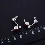 Bernstein Teekanne in rot oder gelb, hängende 3D Ohrstecker | 925 Silber Ohrringe brand: Lotus Fun