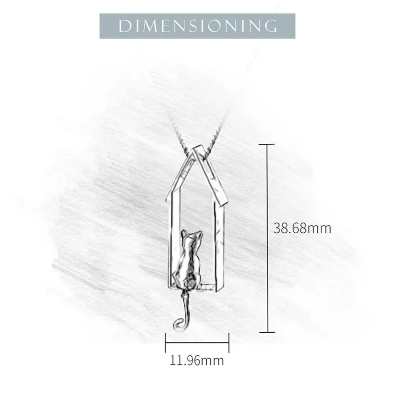 Designer Schmuck, Katze im Haus, mattiert und teilvergoldet | 925 Silber Anhänger brand: Lotus Fun