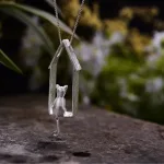 Designer Schmuck, Katze im Haus, mattiert und teilvergoldet | 925 Silber Anhänger brand: Lotus Fun