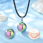 Regenbogen schimmernder Engelsrufer, bunte Schwangerschafts-Bola | Klangkugel Halskette brand: Eudora