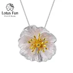 Traumhafte Mohnblume, große teilvergoldete 3D Mohn Blüte | 925 Silber Anhänger brand: Lotus Fun