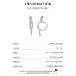 Elegante Kristall Schlangen als Klappcreolen, Zirkonia | 925 Silber Ohrringe brand: Bamoer