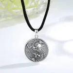 Vintage Monddrache, Sonne und Mond im Drachen, mit Halskette | 925 Silber Anhänger brand: Eudora