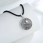 Vintage Monddrache, Sonne und Mond im Drachen, mit Halskette | 925 Silber Anhänger brand: Eudora