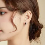 Kleine schwarze Herz-Creolen, auch für Mädchen, Trauer Gothic | 925 Silber Ohrringe brand: Bamoer