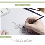 Lebensbaum mit Gold-Herzen auf weißem Perlmutt, mit Halskette | 925 Silber Anhänger brand: Bamoer