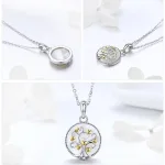 Lebensbaum mit Gold-Herzen auf weißem Perlmutt, mit Halskette | 925 Silber Anhänger brand: Bamoer