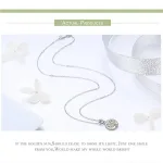 Lebensbaum mit Gold-Herzen auf weißem Perlmutt, mit Halskette | 925 Silber Anhänger brand: Bamoer