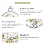 Lebensbaum mit Gold-Herzen auf weißem Perlmutt, mit Halskette | 925 Silber Anhänger brand: Bamoer