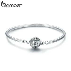 Schlangen-Gliederarmband für Beads & Charms, Zirkonia (17-20cm) | 925 Silber Armband brand: Bamoer