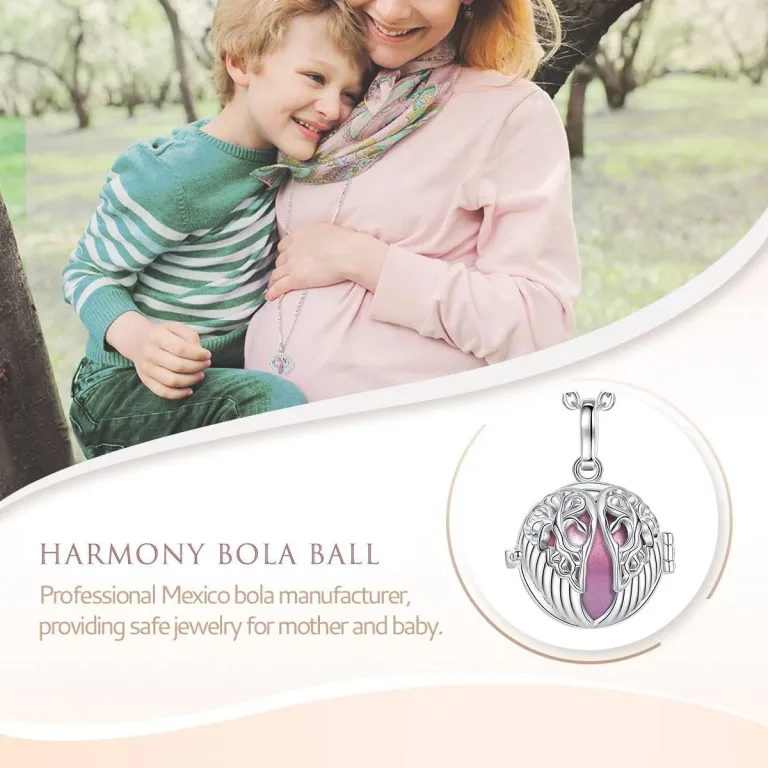 18mm Klangkugel – Engel Flügel, Baby-Bola mit XXL Halskette | Engelsrufer Anhänger brand: Eudora