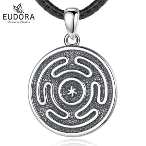 Hekates Rad oder Strophalos, Antikes Labyrinth mit Halskette | 925 Vintage Silber Anhänger brand: Eudora