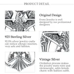 Magischer Rabe im Pentagramm, Mond Talisman oder Amulett | 925 Vintage Silber Anhänger brand: Eudora