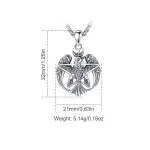 Magischer Rabe im Pentagramm, Mond Talisman oder Amulett | 925 Vintage Silber Anhänger brand: Eudora