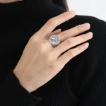 Odin’s Wolf und Valknut, offener Ring für Herren, Wikinger Schmuck | 925 Vintage Silber brand: Eudora