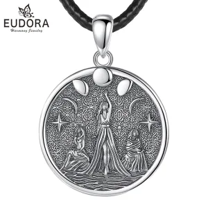 Wicca Mondgöttin, Dreifaltige Große Weiße Göttin, Amulett | 925 Silber Anhänger brand: Eudora